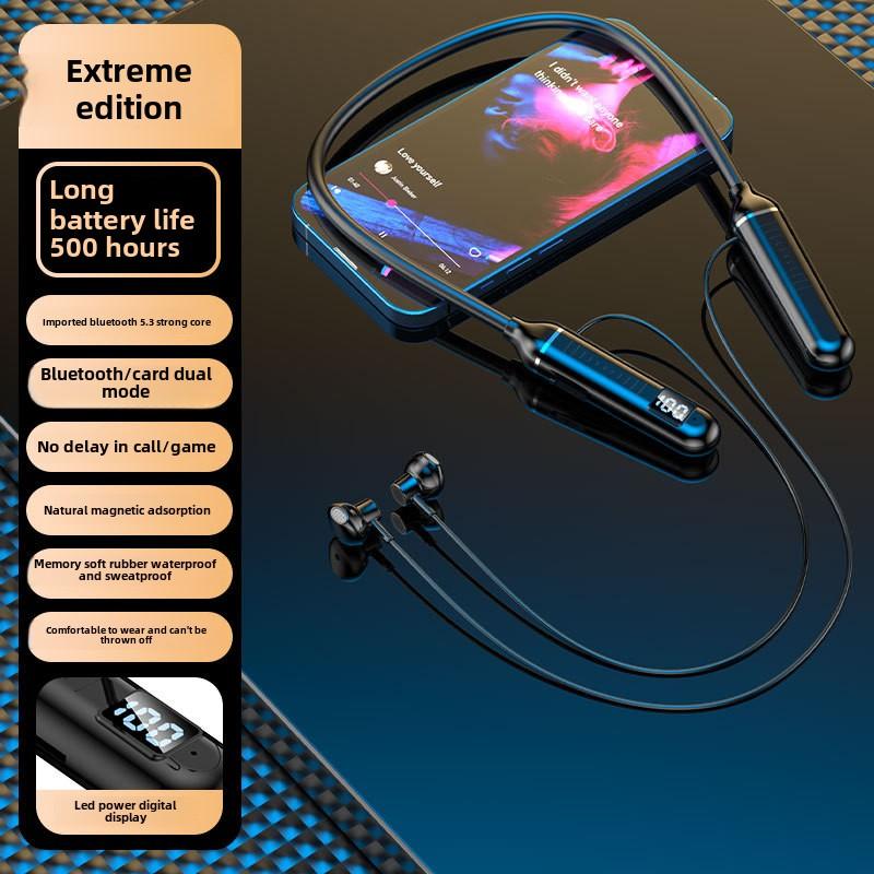 

Беспроводная Bluetooth-гарнитура с шейным типом и цифровым дисплеем, большая емкость, полувставные стереогарнитуры Motion чёрный