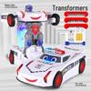 Kids' Electric Transforming Robot Car with Sound and Light Music Effects