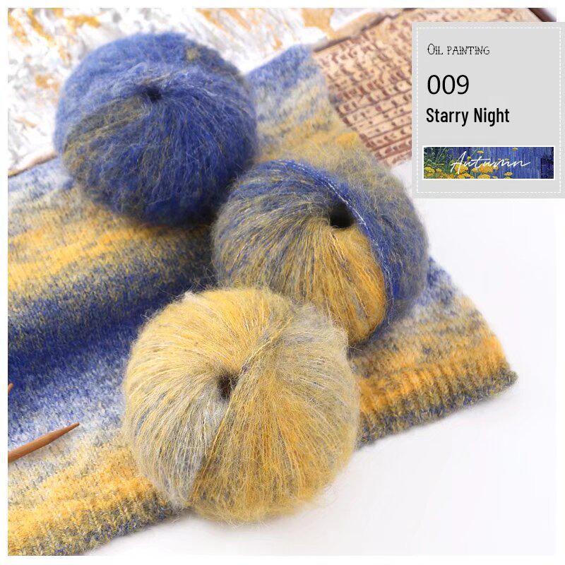 Gradient Silk Mohair Yarn for Hand-Knitted Sweaters and DIY Shawls