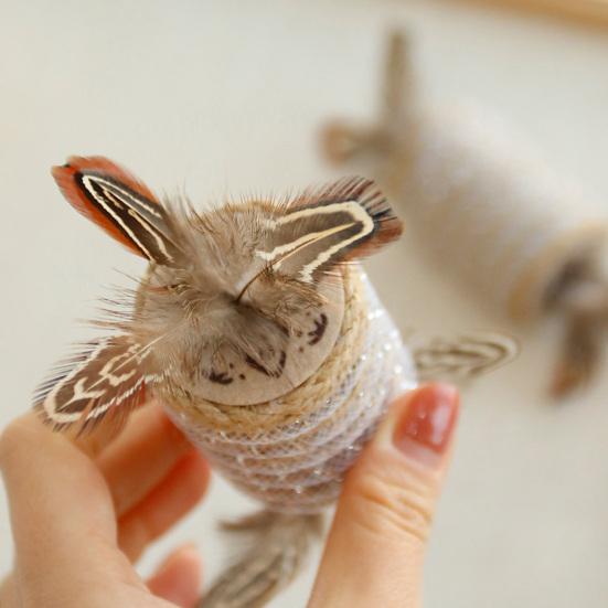 Katzenfeder-Spielzeug Eingebaute Stimme Bissfest Kratzfest Naturfedern Haustier Katze Kätzchen