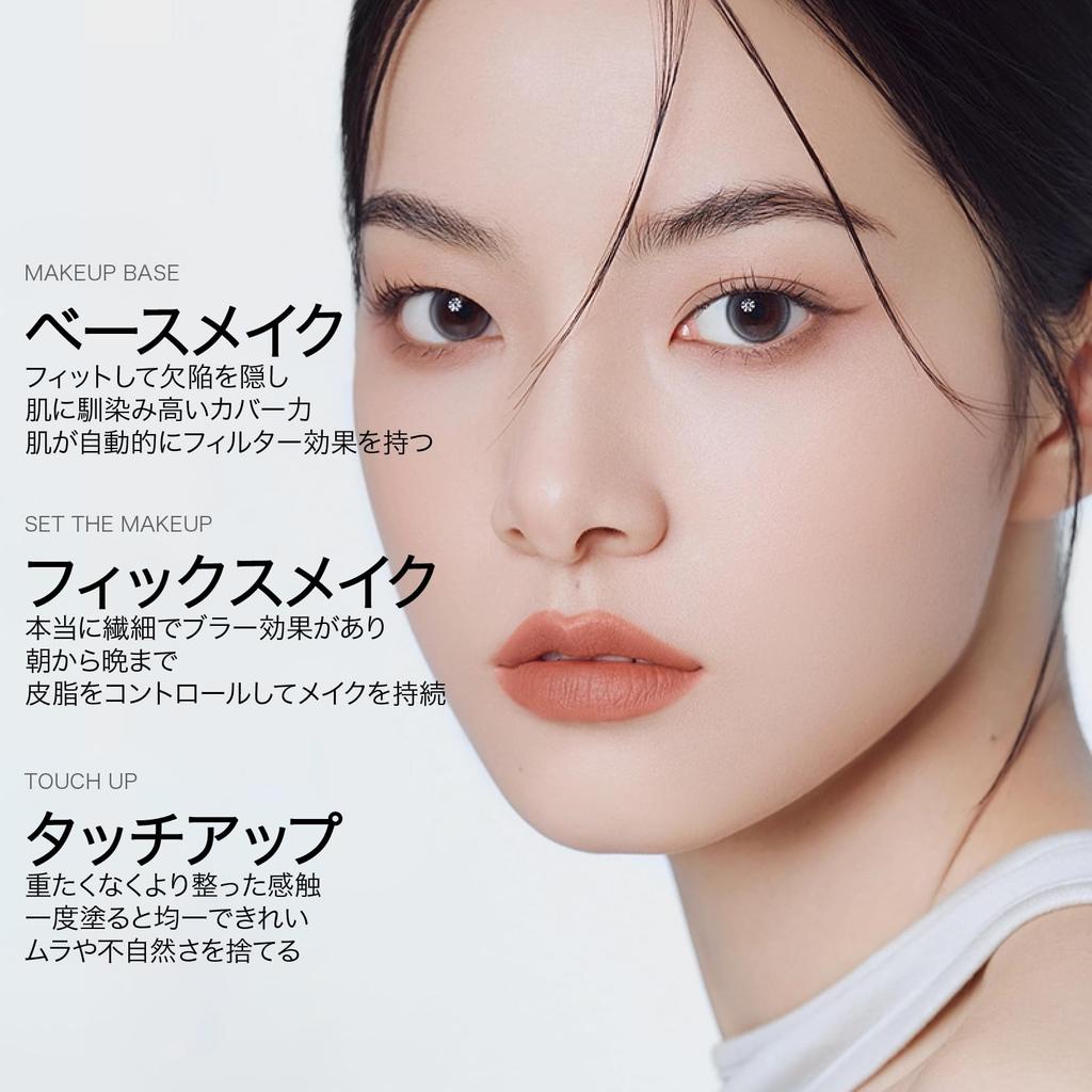 KIADZIE Powder Light Compact Foundation Foundation, Natural, Skin, Purple, Long-Lasting Coverage, Anti-Shine, (02-Light Skin)