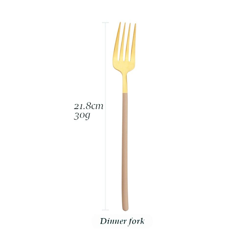 

Набор столовых приборов из коричневого золота, столовое серебро, высококачественные столовые приборы, вилки, ножи, набор ложек для кухонного набора столовой посуды Dinner Fork