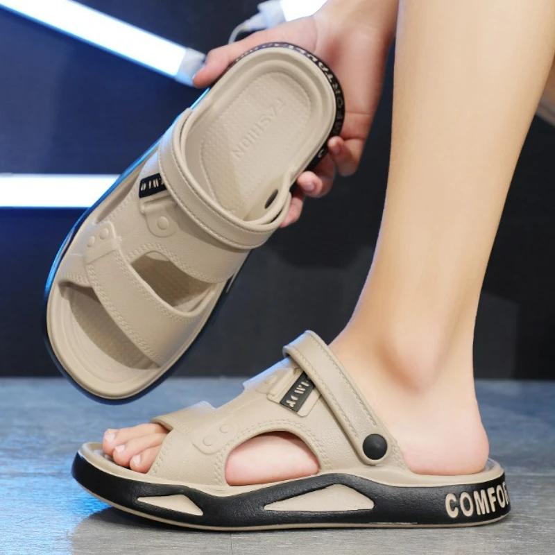 Fashion Sandals Men's 2025 Summer New Fashionable, Lightweight, Soft Soled Casual Slippers Outdoor Anti Slip Beach Slippers