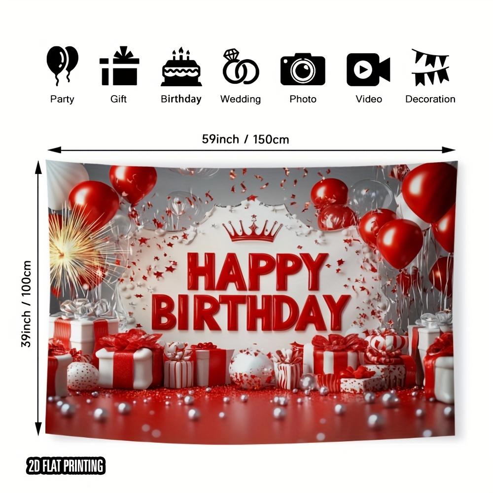 Festive Birthday Theme Decoration Tapestry Party Venue Background Cloth Luxurious Lively Style Props Home Decoration 74x94cm(29x37in)