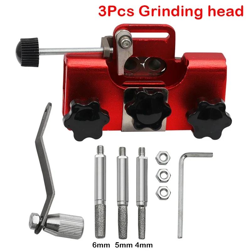 Household Handheld Electric Saw Chain Sharpener Chain Clamp Sharpener Hand Crank Chain Grinder Woodworking Grinding Stone Tool