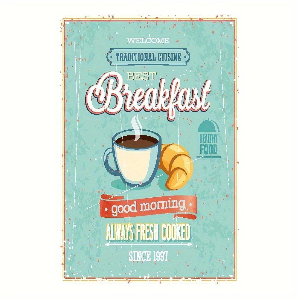 Vintage Metal Tin Poster Coffee Shop Metal Tin Signs Posters Plate Colorful Visual Effect Wall Art for Cafe Bar Club Party Decor