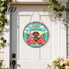 Natural Hemp Rope Sign Hello Summer Door Sign, Spring Beach Flowers Welcome Wooden Round Hanging Decor Front Plaque for Wall, Outdoor Porch