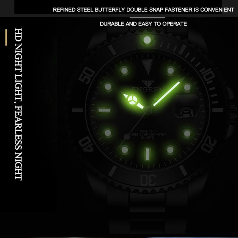 FNGEEN Top Brand Luxury Fashion Diver Watch Men 30M Waterproof Date Clock Sport Watches Men Quartz Wristwatch Relogio Masculino