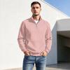 Herren Pullover mit vertikalem Streifenprint, Reißverschluss und Stehkragen, Lässiges Falten- Sportoberteil für Herbst Winter