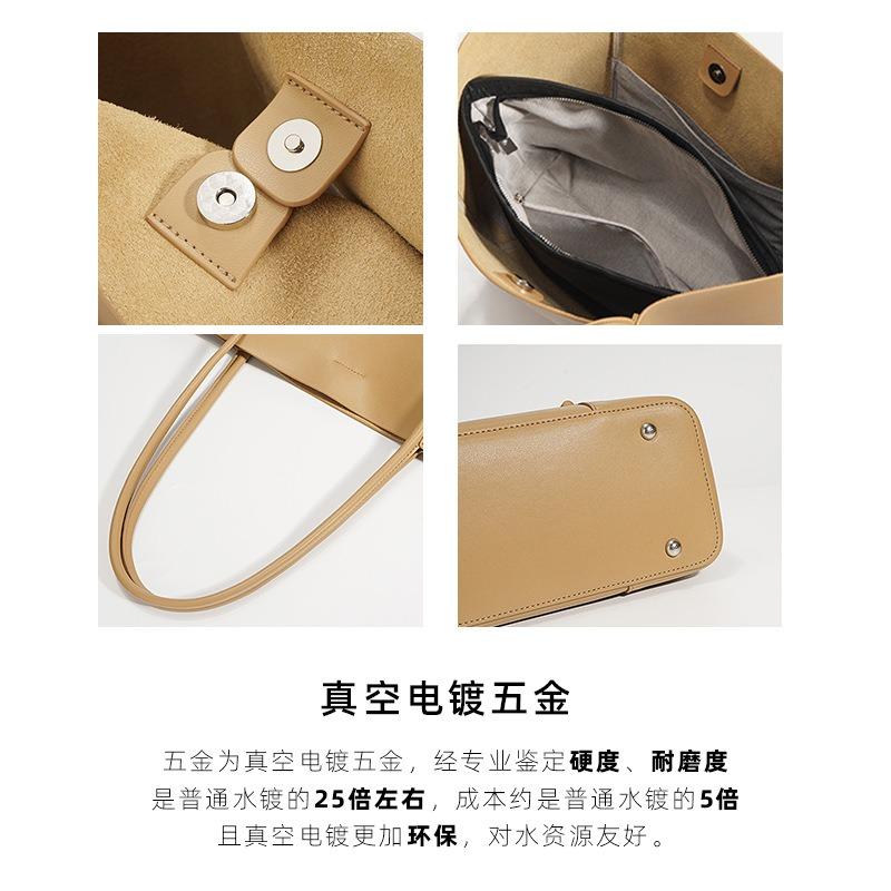 Women's Bag Niche High-end Leather Hand-held Large Bag To Work Commuting Cowhide Large Capacity Shoulder Tote Bag Women