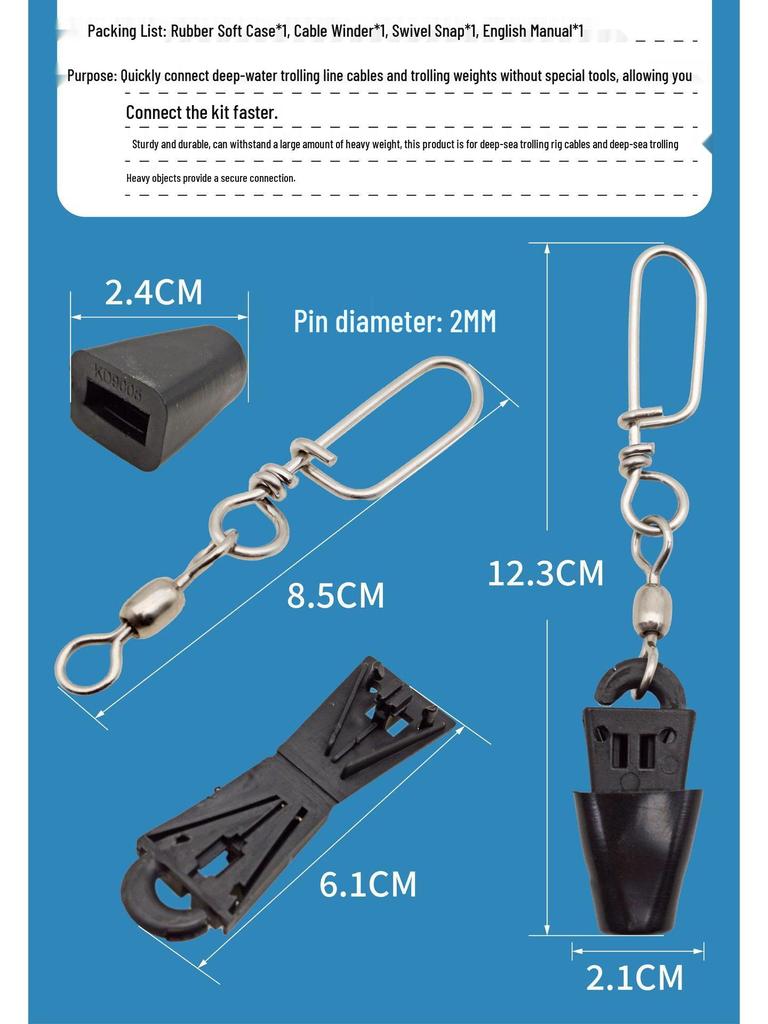 Deep Sea Downrigger Trolling Weight Connector Kit