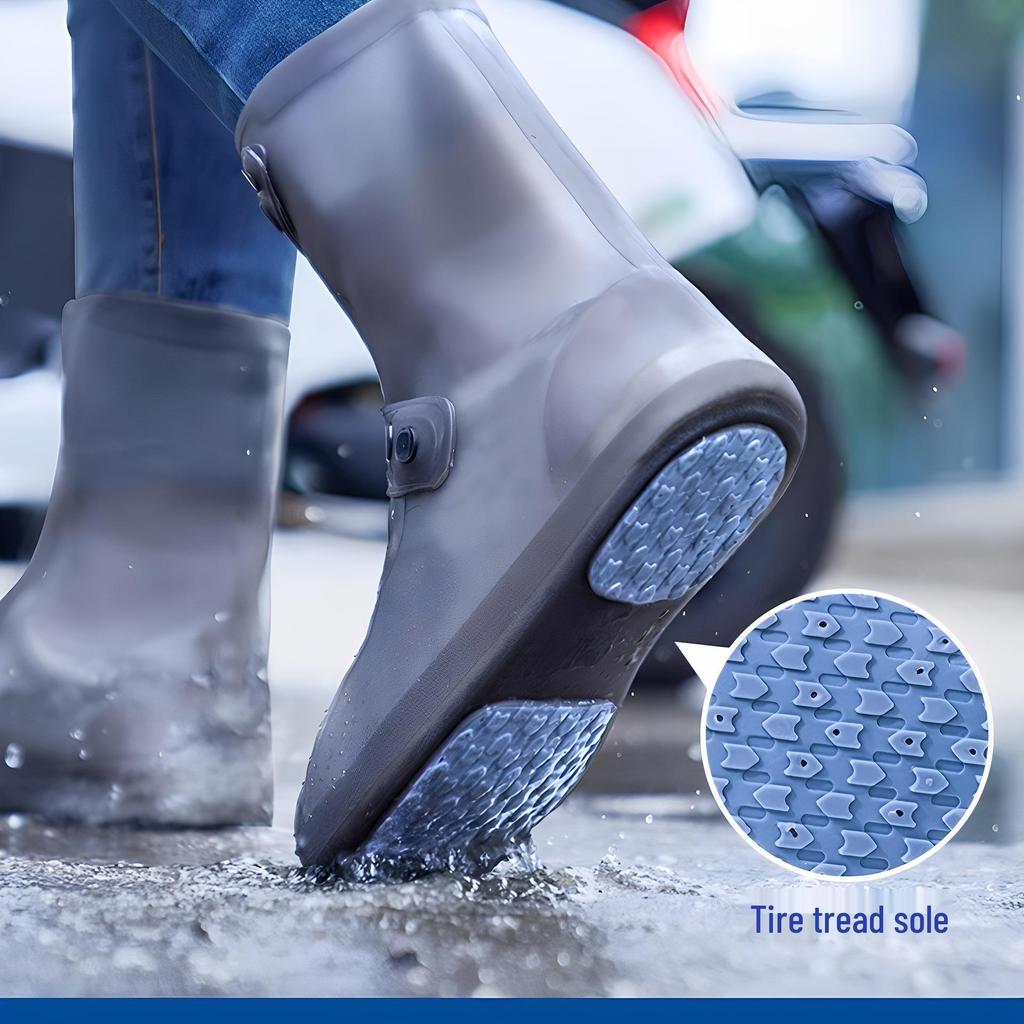 Unisex Waterproof Non-Slip Silicone Rain Boots - Wear-Resistant Overshoes for Mountaineering