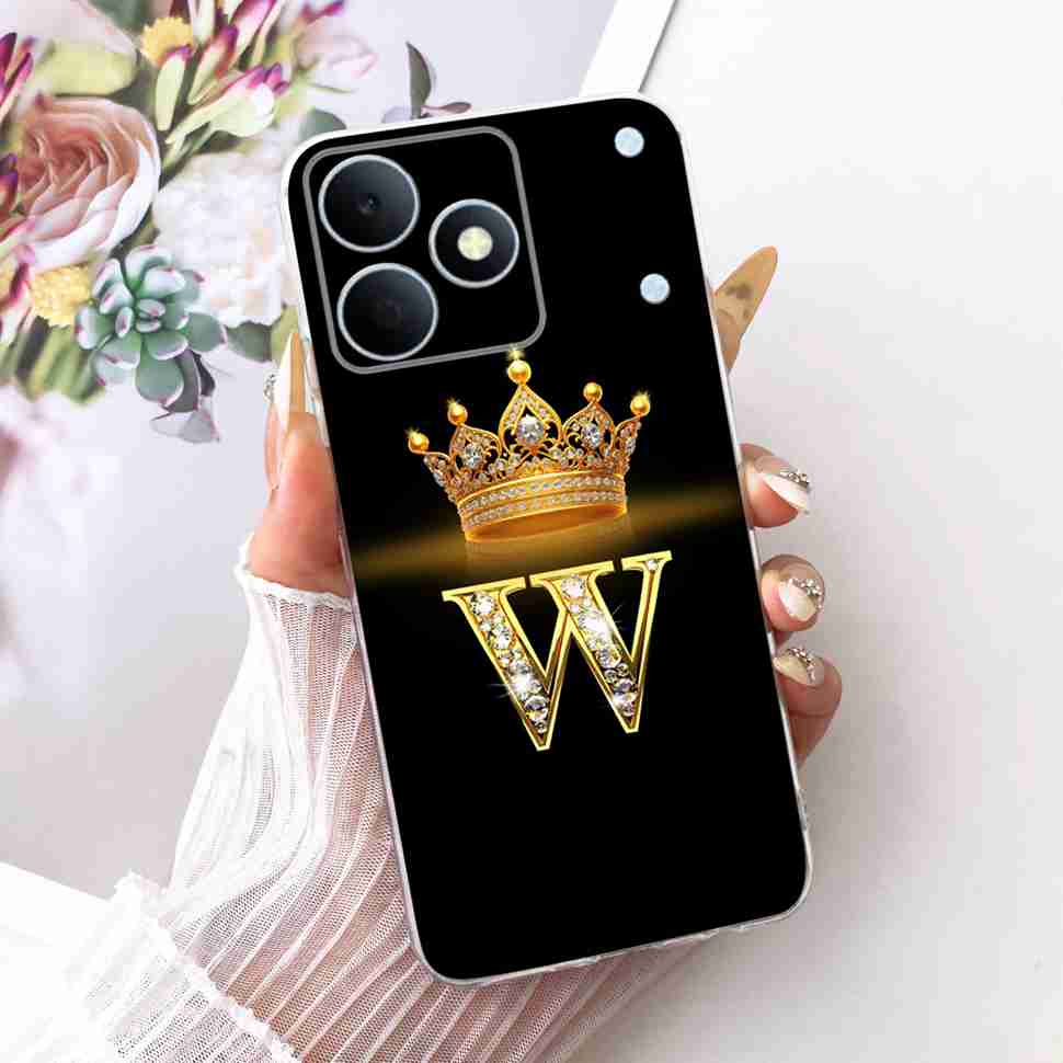 For Realme Note 80 4G RMX5388 Case New Letter Crown A-Z TPU Back Cover For Realme Note80 NOTE 80 4G Phone Protection Cases