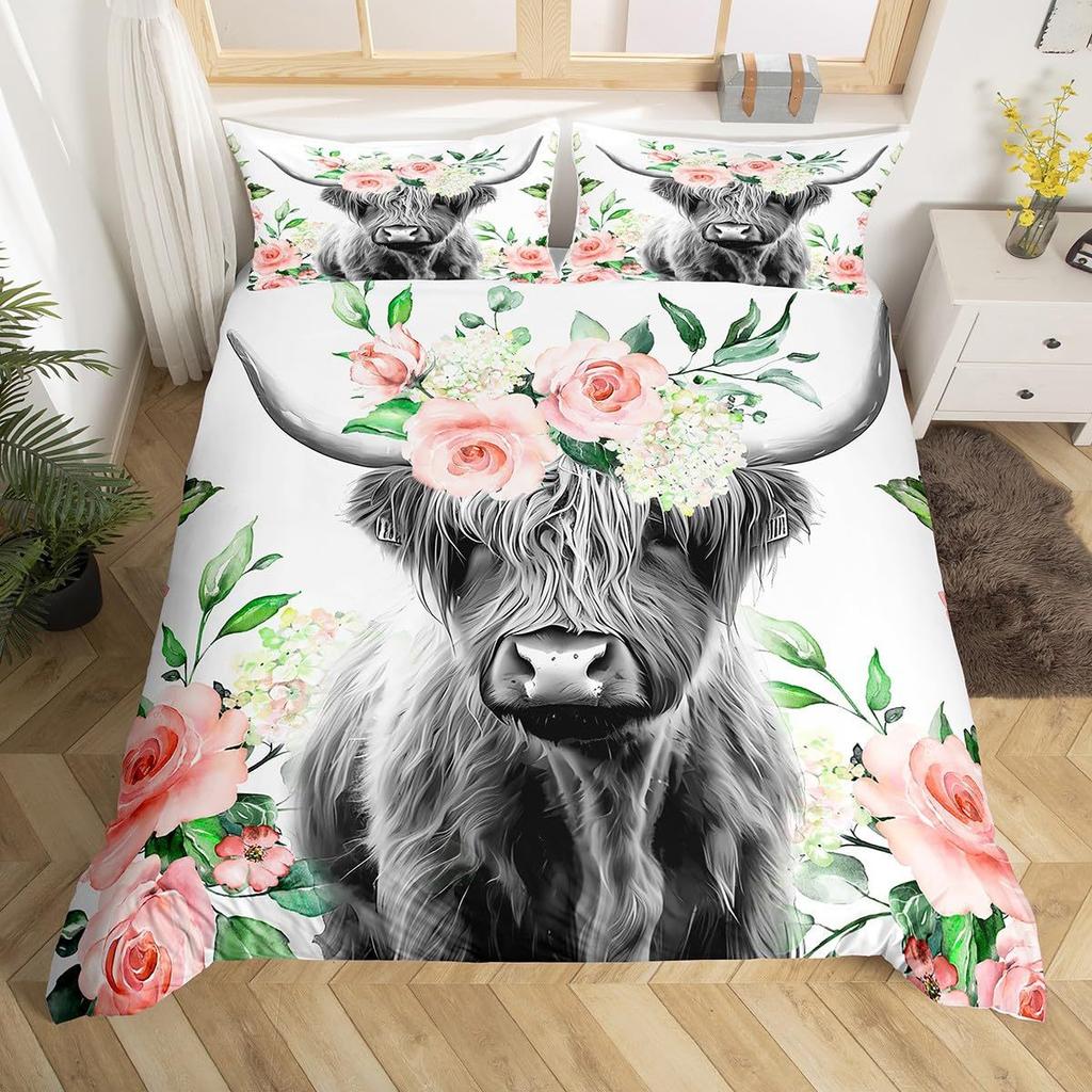 Cute Kitten Three-Piece Quilt Cover 3D Digital Printing Bedding Set Bed Cover