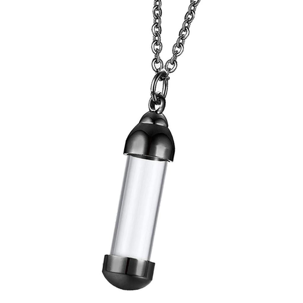 Memorial Jewelry Necklace with High Polish Sturdy Stainless Steel Materials and Glass Pendant for Hair Keepsakes