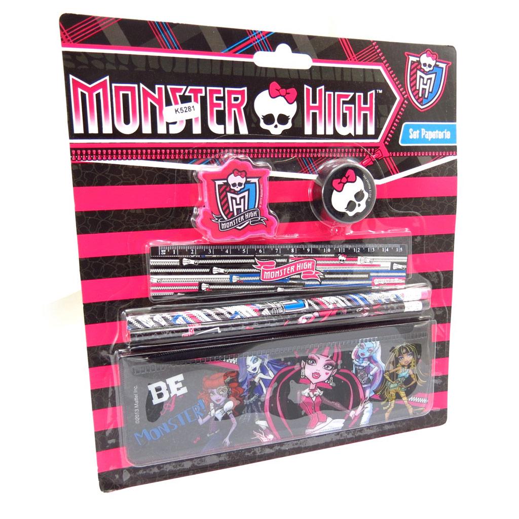 Monster high [K5281] - 'Monster High' Black Pink Stationery Set (6 Pieces)