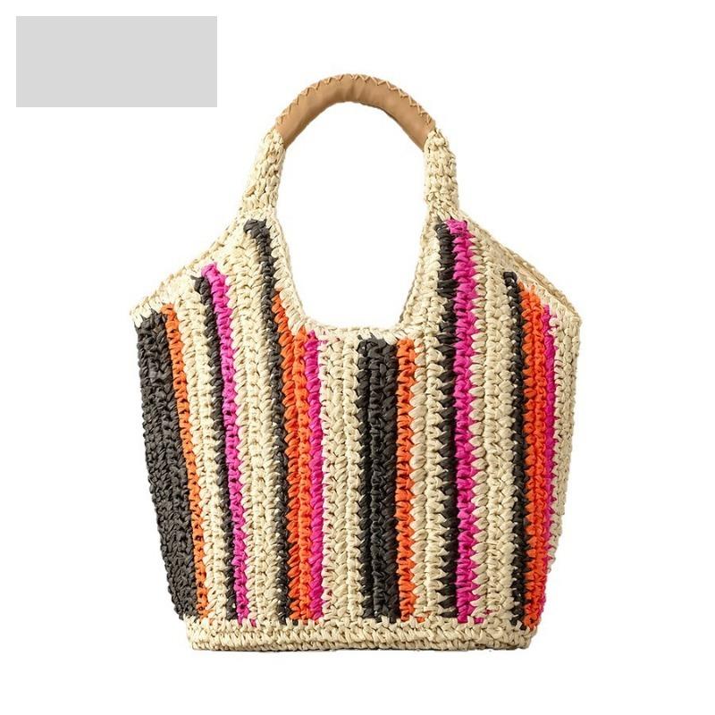 Urlaubsstil Gestreifte Handtasche Sommer Seaside Reise Strandtasche Gewebte Tasche