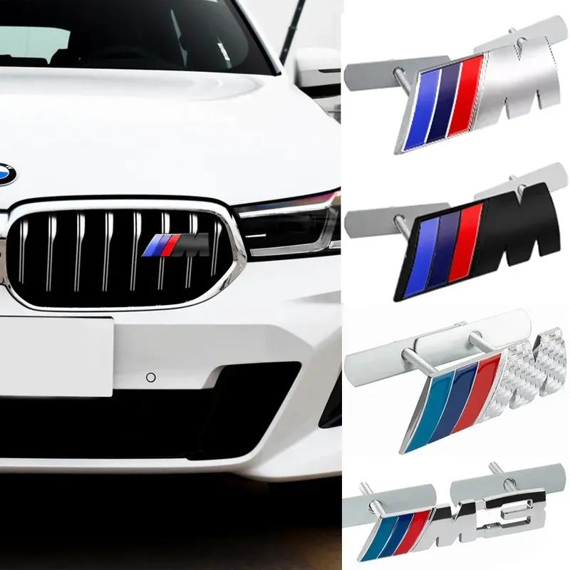 3D Metal Auto Front Grille Badge Decoration Car Emblem Modification Accessories For BMW M M3 M5 POWER E90 E92 E93 F20 F21 F30 X3