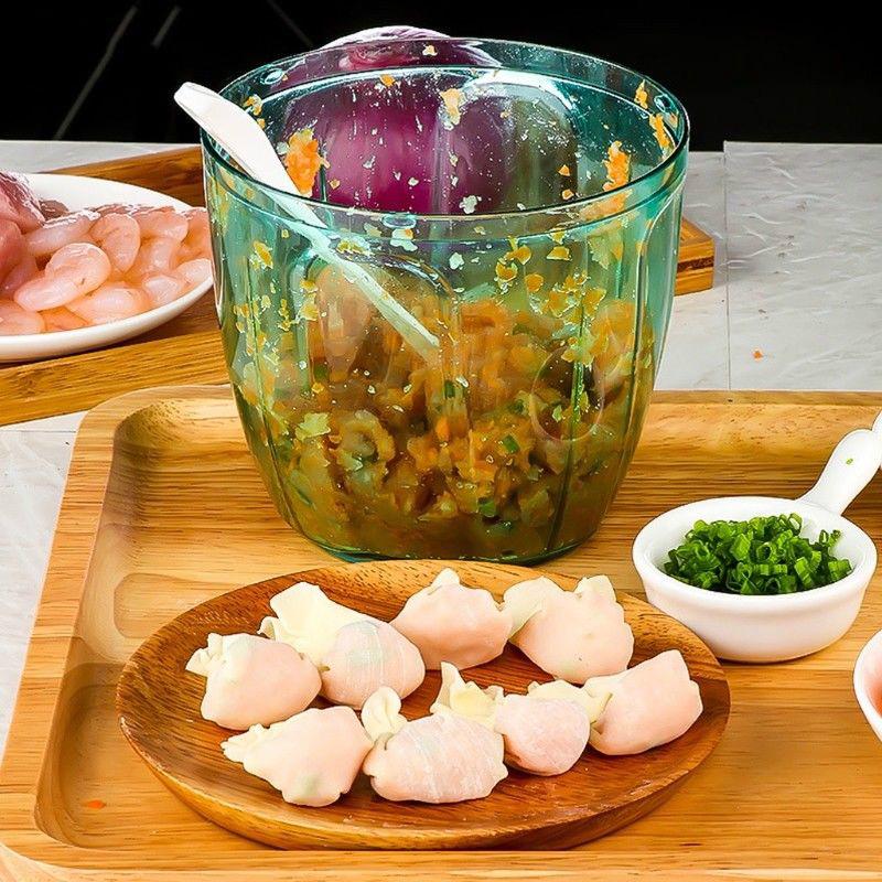 Tritatutto manuale per la lavorazione multifunzionale degli alimenti Tritatutto per noci Tritacarne manuale a cinque lame Tritatutto per verdure a mano Macchina per pasta d'aglio