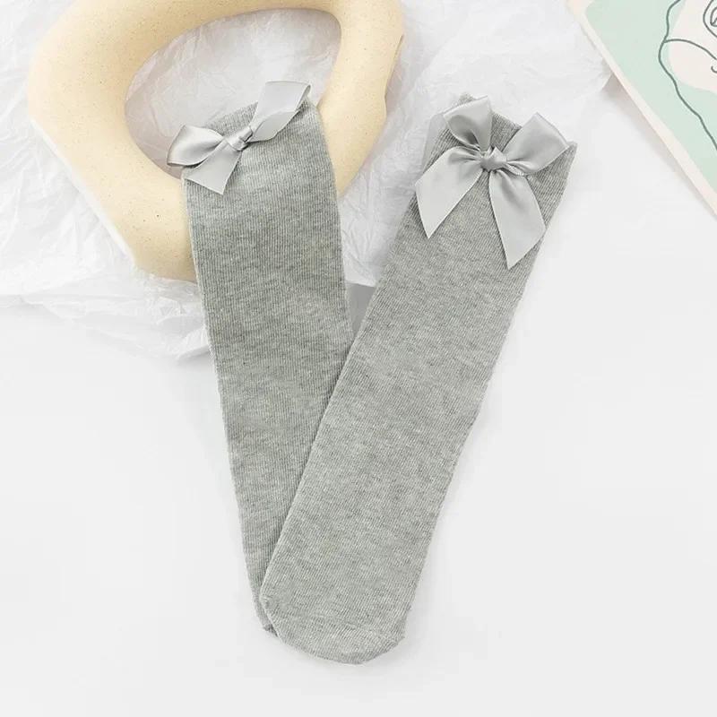 2 To 8 Yrs Leg Warmers Cotton Long Socks Cute Sweet Girl Lace Bows Princess for Infant Baby Spring Winter Toddler Sock