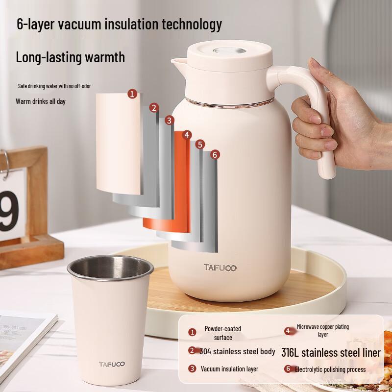 TAFUCO 2L 316 Stainless Steel Insulated Pot