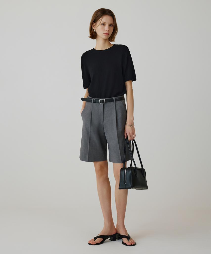 Siyajyu Sikn2184 Basic Round Neck Short Sleeve Knit_Black