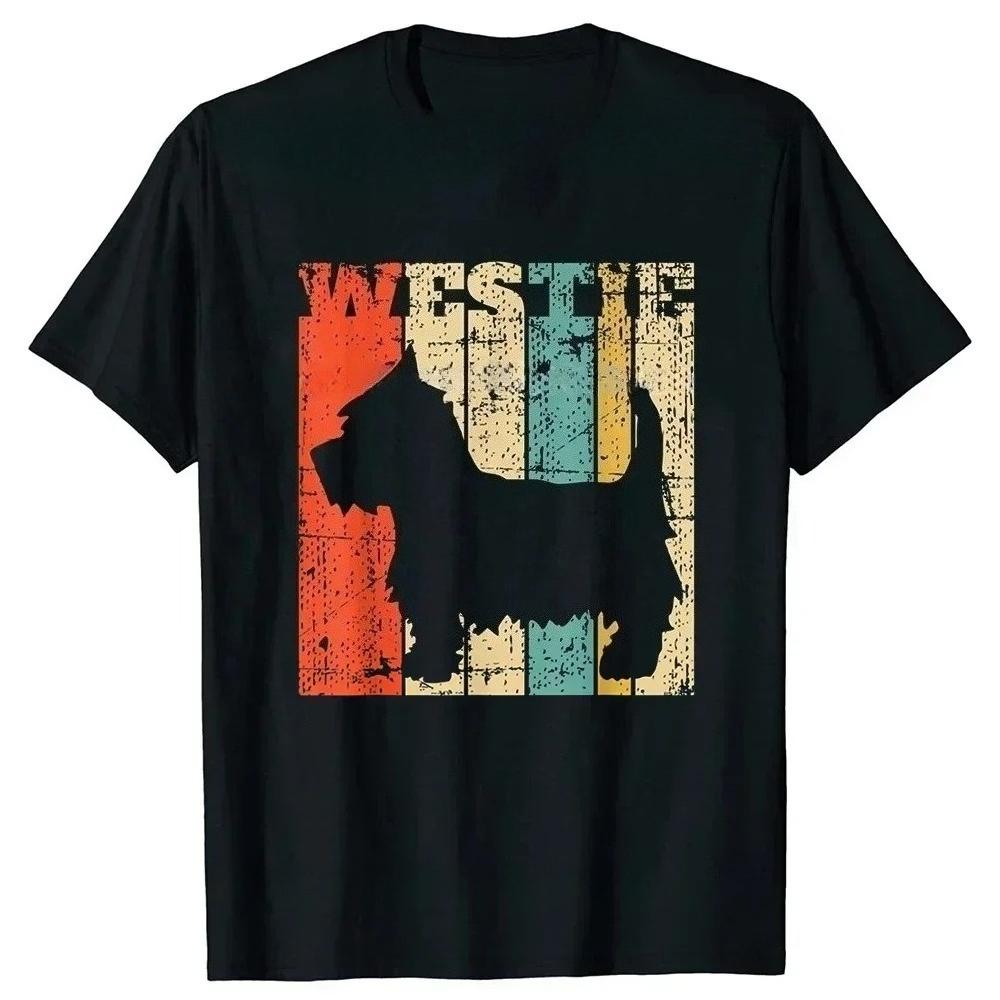 Xmas West Highland White Terrier Christmas Vintage Westie Dad Shirt for Women Dog Lover Gift Short Sleeve Streetwear TShirt Y2K