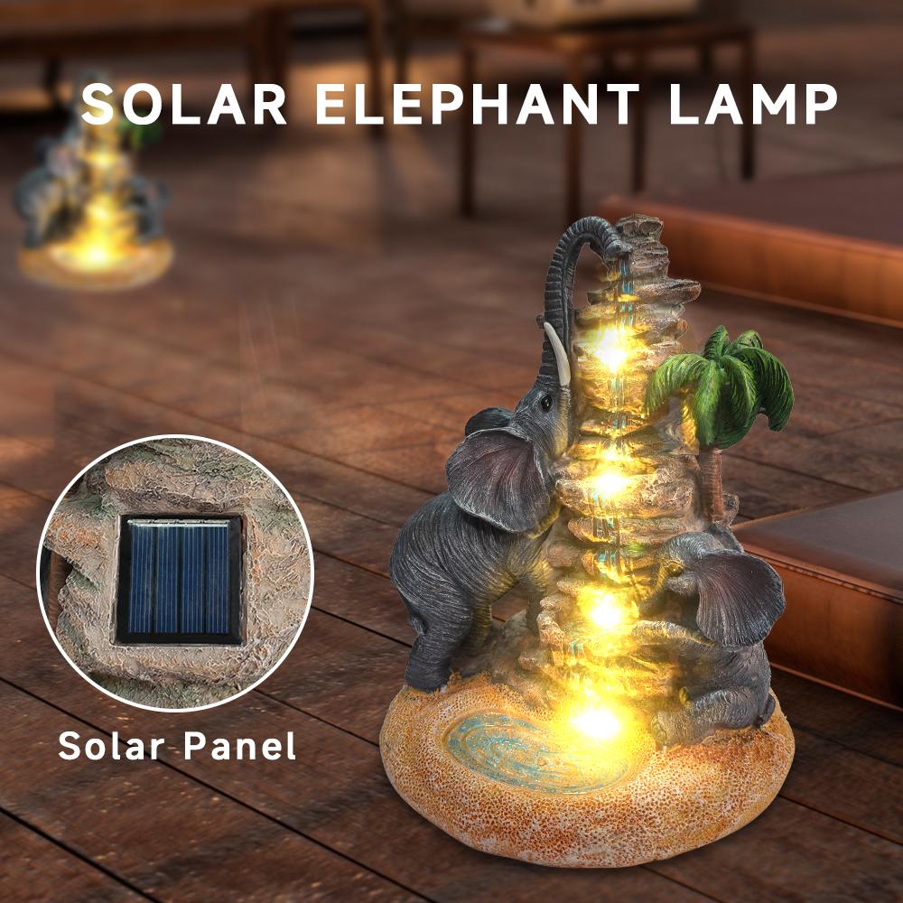 Animal Solar Garden Light Outdoor Yard Decoration Waterproof Statue Light Peacock Rabbit Elephant Turtle Banquet Party Decor