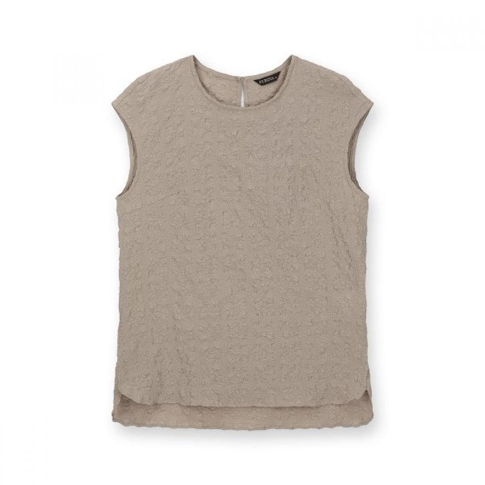 Furina Classic Pleated Cap Sleeve Tank Top beige/M (66)