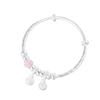Sterling Silver Flower Peace Push-Pull Bracelets for Kids - Solid Enamel Design, Medium & Large Sizes Available.