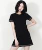 Deumakeu Girly Chic Stitch Mini Dress Black