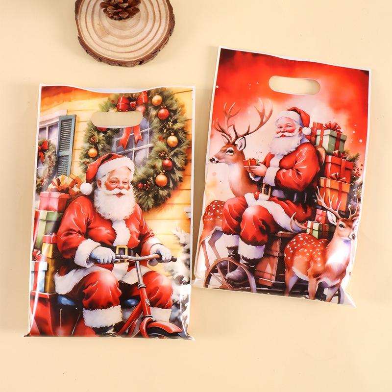 10/20/50pcs Christmas Gift Bags Santa Claus Candy Handheld Bags Christmas Decorations for Home 2026 Xmas Navidad Noel Gifts Pack