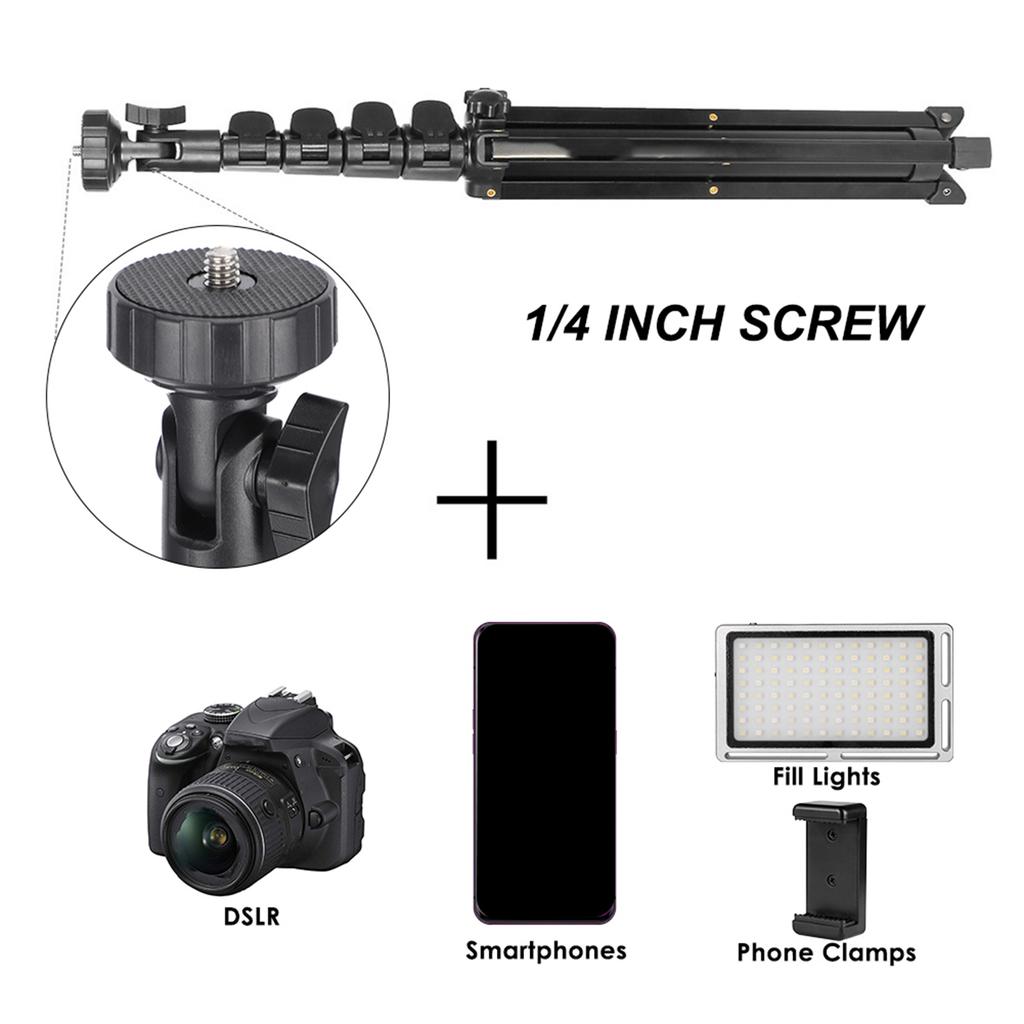 KINGJOY FL019 Hliníková slitina Černý Multifunkční Nastavitelný Držák pro Mobilní Telefon pro Živé Vysílání Fotografování