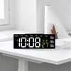 Modern LED Digital Alarm Clock With Pill Reminder And Brightness Adjustment Temperature Display For Home Office Decors