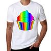 Helles Rainbow Ombre Cupcake T-Shirt Work Outdoor Kurzarm-T-Shirt