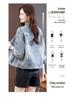 Women's Retro Heavy Embroidery Denim Jacket - 2024 Spring & Autumn Trend, Stand Collar, Chinese Style, Short Design