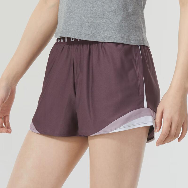 Under Armour Letter Print Breathable Elastic Waist Casual Shorts Women shorts Blush 1360940-554