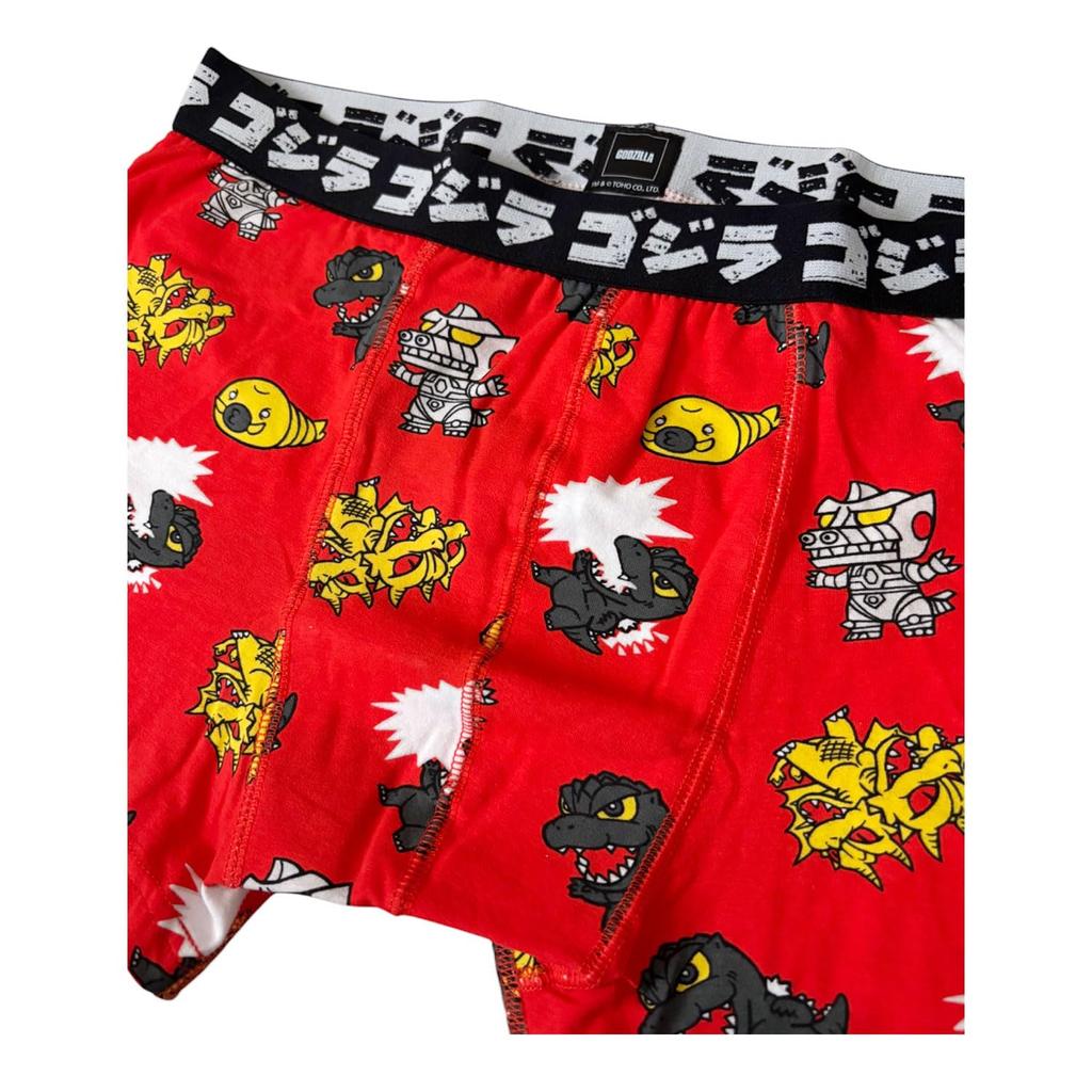 Small Planet Godzilla Boxer Deformed Size L Briefs, Design, Red,