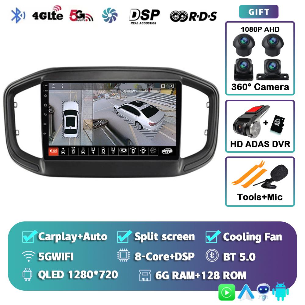 Android 14 CarPlay Auto WIFI+4G For Fiat Strada 2020 2021 2022 Car Radio Multimedia Video Player GPS Navigation Stereo Audio DSP
