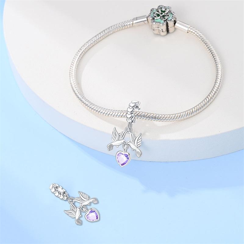 925 Silver Dove Of Peace Charms Pendant For Women Fit Bracelet DIY Birthday Party Jewelry Gifts