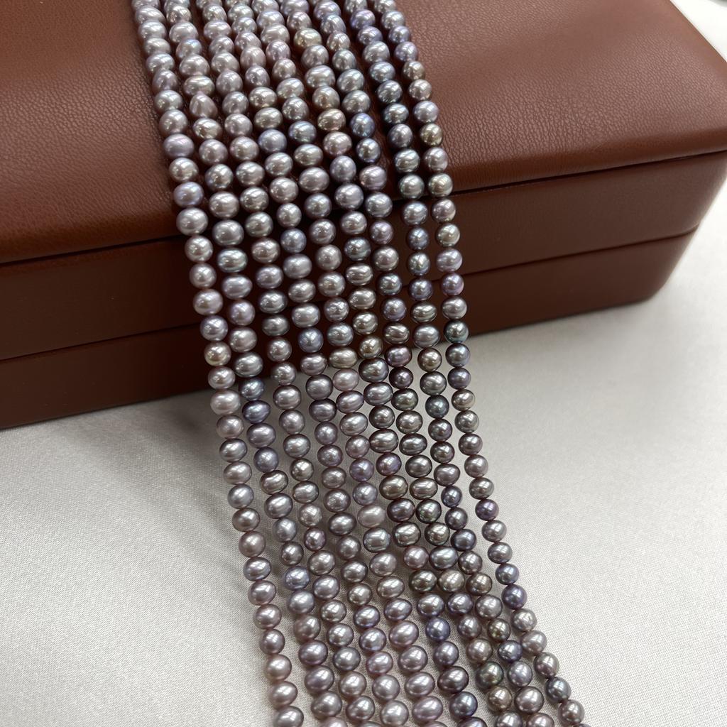 1String, Natural Freshwater Pearls, 4-5mm, Handmade Near Round Pearl Beads for Jewelry Making DIY, Cheapest Items Available 36cm
