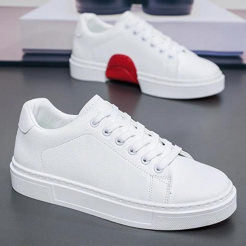 Modische personalisierte Herren-Freizeitschuhe Sneakers Vielseitige flache weiße Lederschuhe Herren Flache Schuhe für Herren