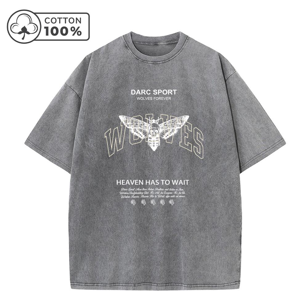 

Mens Personalized Bee Print Washed TShirt Fashionable And Casual Pure Cotton Round Neck Short Sleeve Street Style Hip Hop S