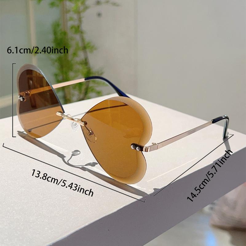 Rimless Butterfly Shaped Sunglasses Women  New Fashion Vintage Outdoor Shades Trendy Brand Design Casual Sun Glasses