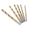19pcs Anti-Rust Gold Finish High Speed Steel Drill Bits Straight Shank Drill Bits  For Plastic