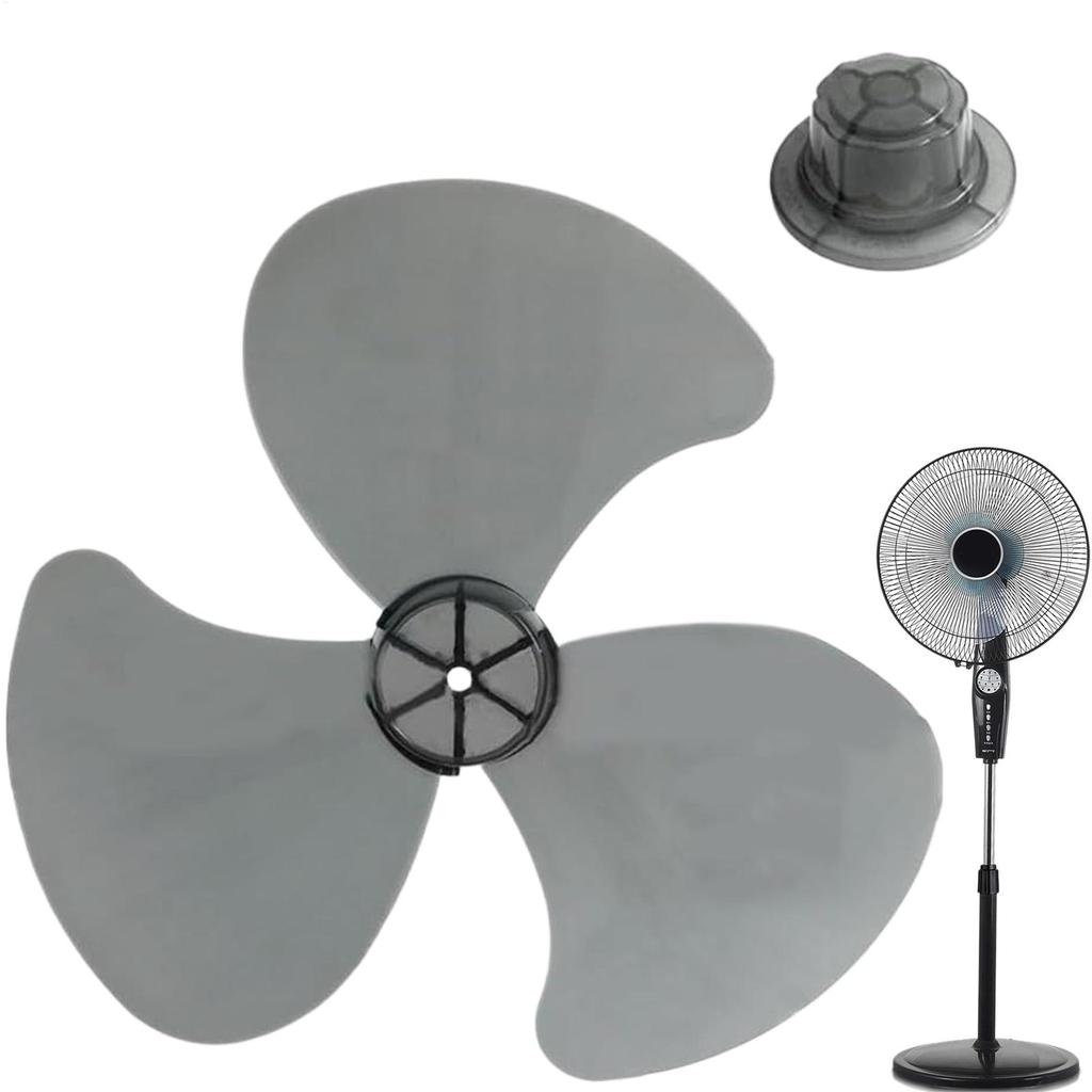 35cm 3 Leaf Plastic Fan Blade Universal Standing Pedestal Fan with Nut Cover High Airflow Replacement Blade for Old Electric Fan