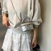 Mini Diamond Quilted Leather Bucket Bag Checkered Pattern with Gold Chain Shoulder Strap Plaid Chain Bag Multi-Color