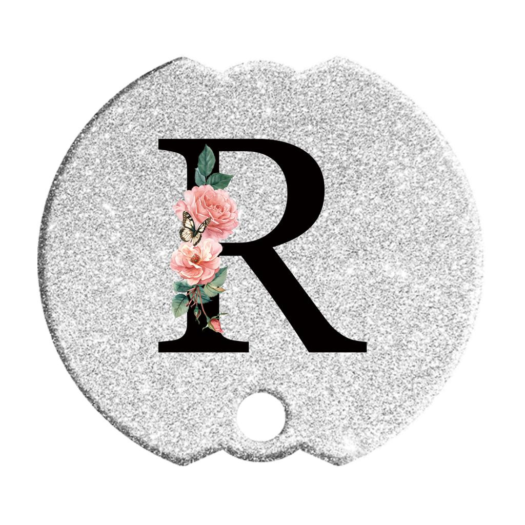 Tumblers Name Plates for Stanley Tumblers 40 Oz Cup Lid H2.0,Cup Lid Topper Round Acrylic Name ID Plate Glitter Silvery