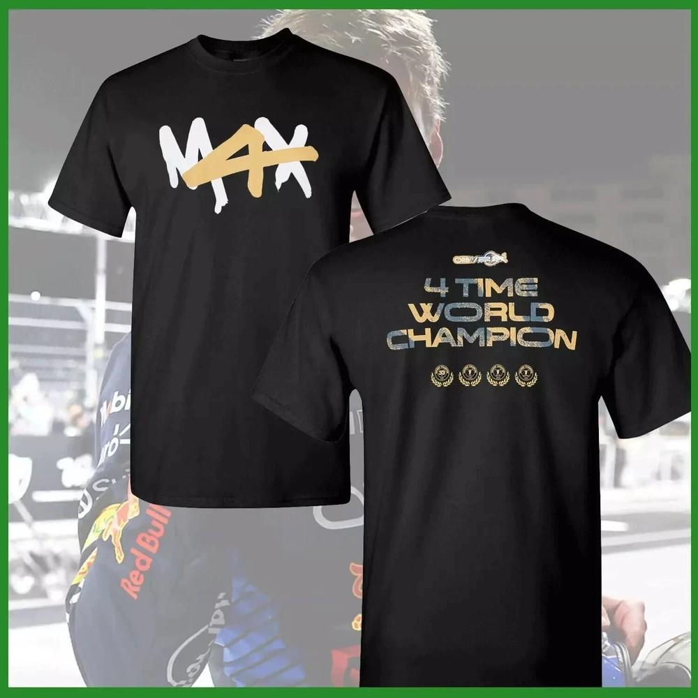 Max Verstappen 4 Time World Champion T-Shirt Red Bull Racing Unisex T-Shirt