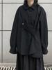 Camicetta da donna asimmetrica stile giapponese Top streetwear punk cool camicia nera oversize manica lunga abbottonatura abiti alternativi